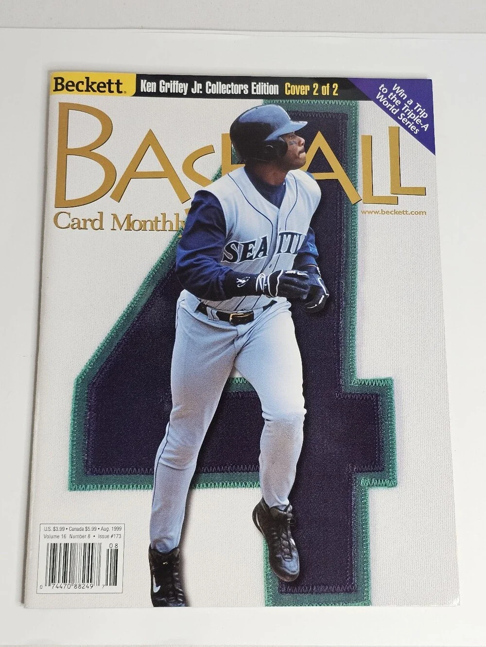 Beckett Baseball Card Monthly #173 August 1999 Ken Griffey Jr. Cover 2 Mariners